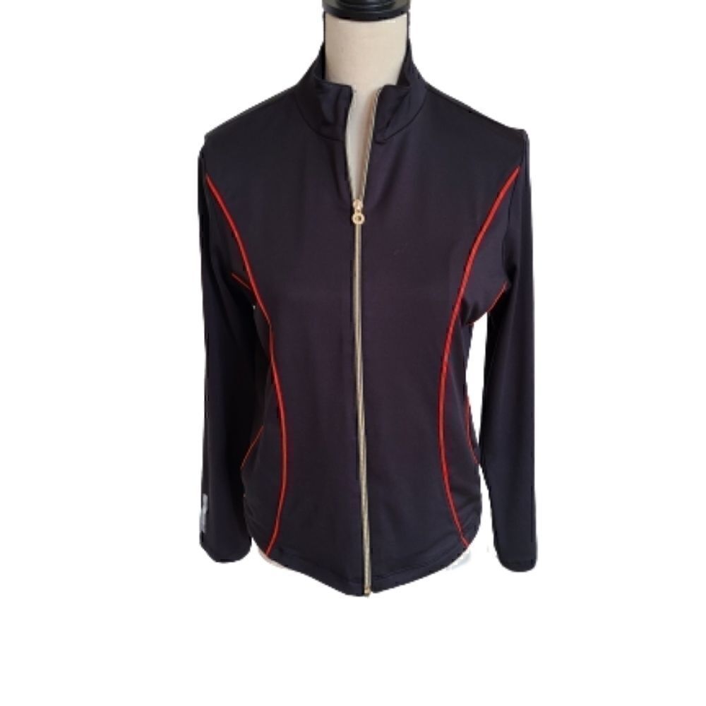 Tail Womens Black with Red Trim Zip-up Athletic Jacket Small